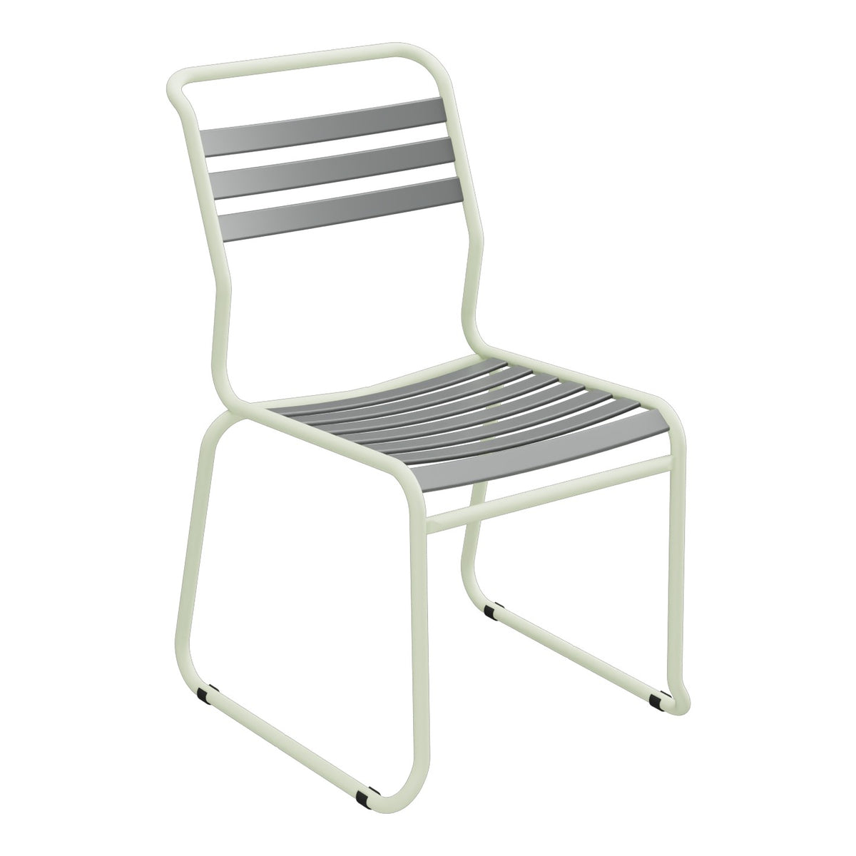 Schaffner Säntis Chaise luge à lattes – Graphite 73 / Vert Pastel 64