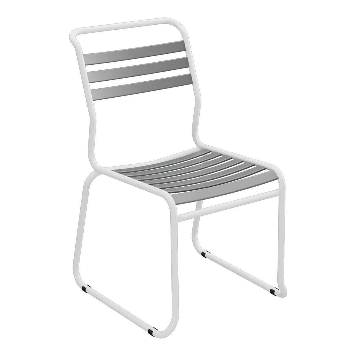 Schaffner Säntis Chaise luge à lattes – Graphite 73 / Blanc 90