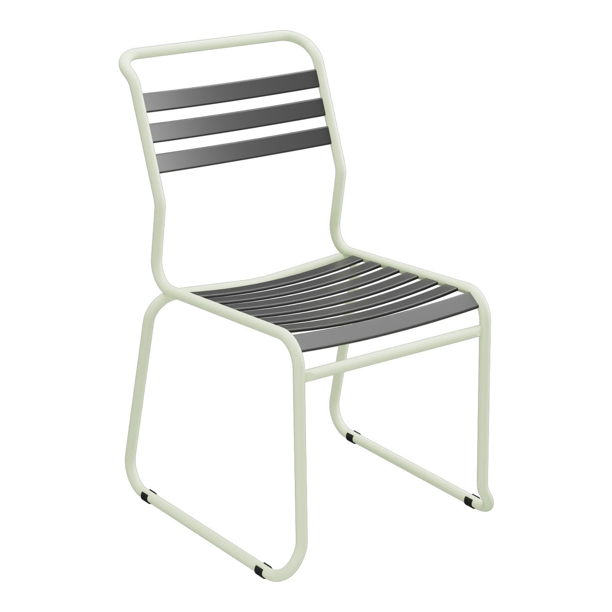 Schaffner Säntis Chaise luge à lattes – Anthracite 77 / Vert Pastel 64