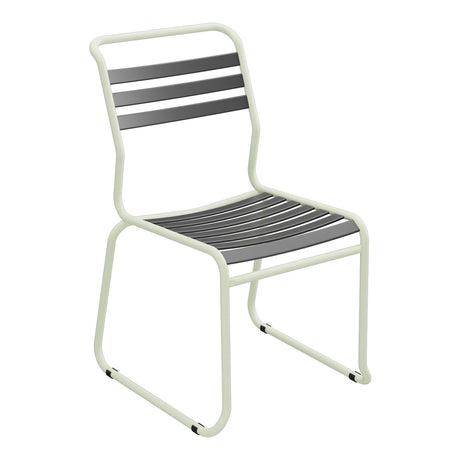 Schaffner Säntis Chaise luge à lattes – Anthracite 77 / Vert Pastel 64