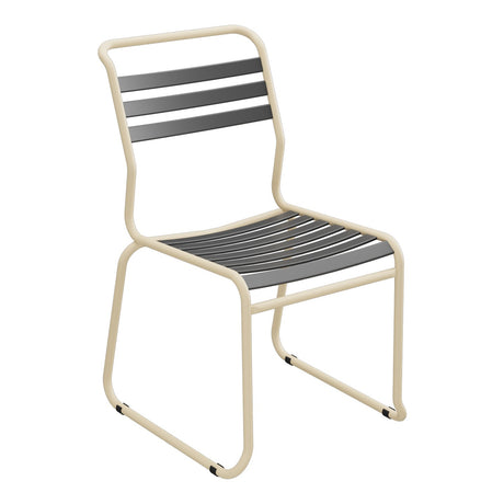 Schaffner Säntis Chaise luge à lattes – Anthracite 77 / Marron Pastel 83