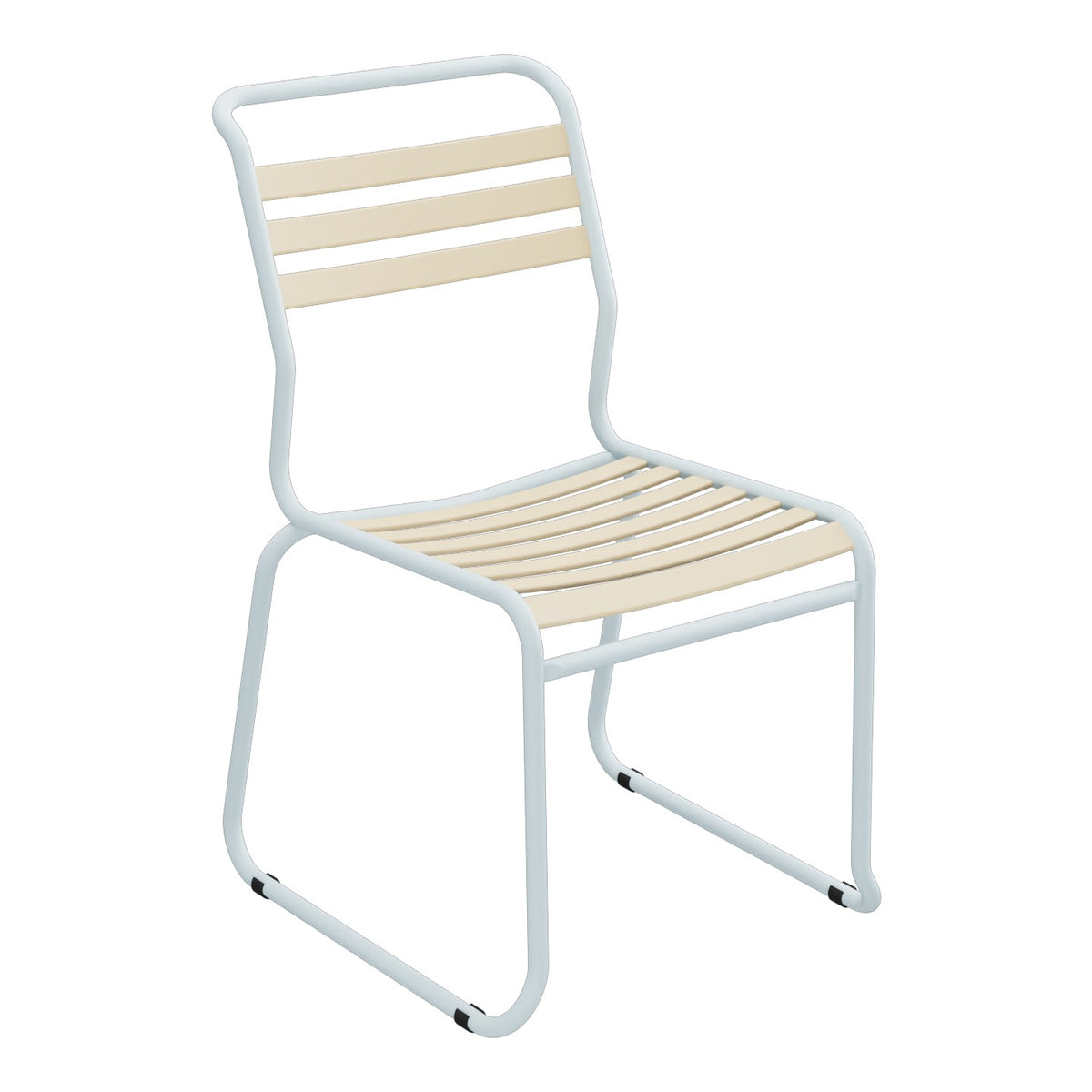 Schaffner Säntis Chaise luge à lattes – Marron Pastel 83 / Bleu Pastel 51