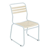 Schaffner Säntis Chaise luge à lattes – Marron Pastel 83 / Bleu Pastel 51
