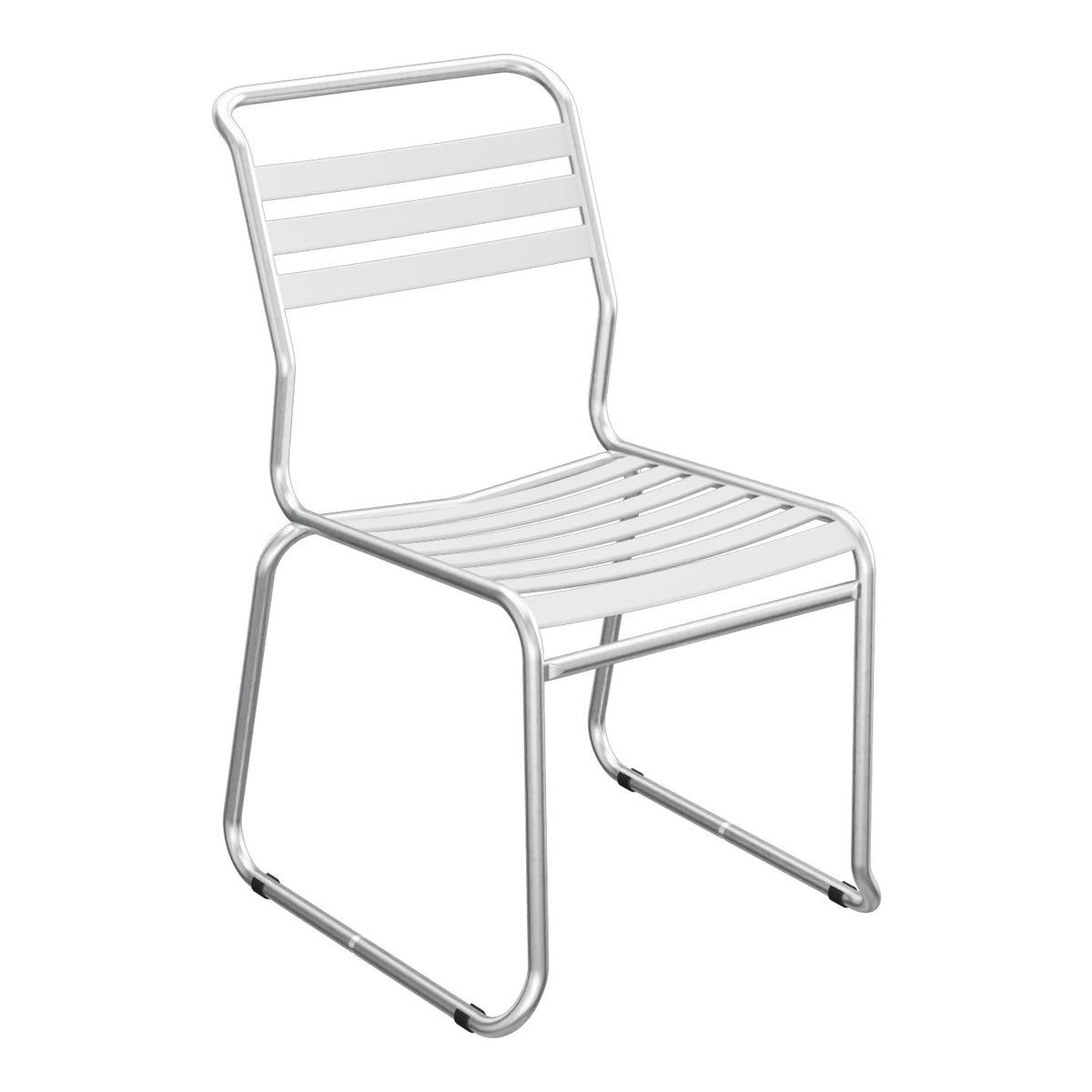 Schaffner Säntis Chaise luge à lattes – Blanc 90 / Galvanisé à chaud 02