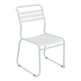Schaffner Säntis Chaise luge à lattes – Blanc 90 / Bleu Pastel 51