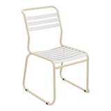 Schaffner Säntis Chaise luge à lattes – Blanc 90 / Marron Pastel 83