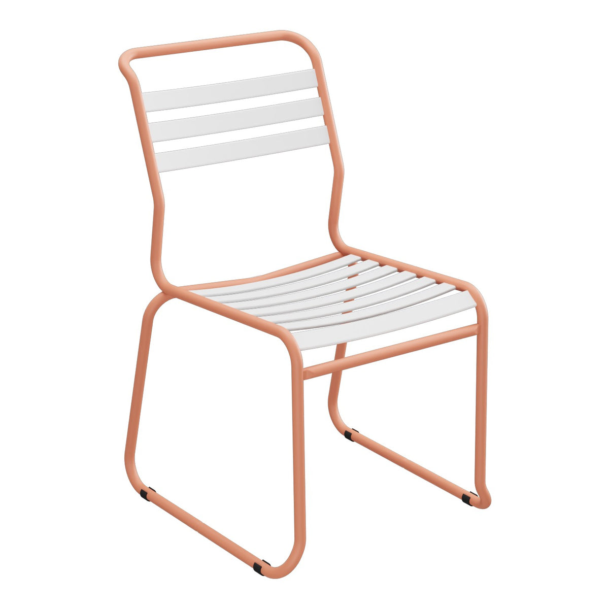 Schaffner Säntis Chaise luge à lattes – Blanc 90 / Terracotta 84