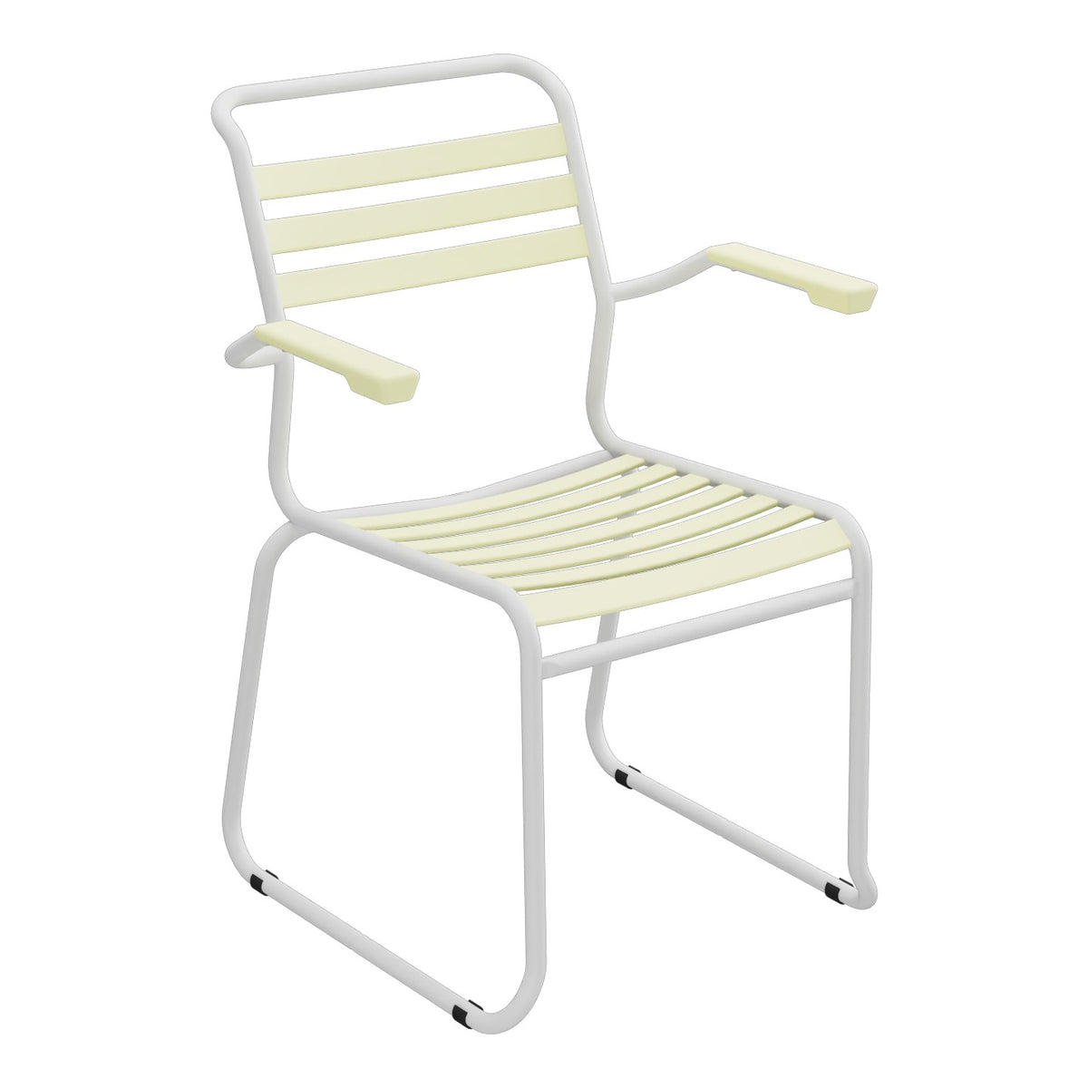 Schaffner Säntis Fauteuil Repas luge Lattes – Jaune Buis 18 / Gris Argent 78