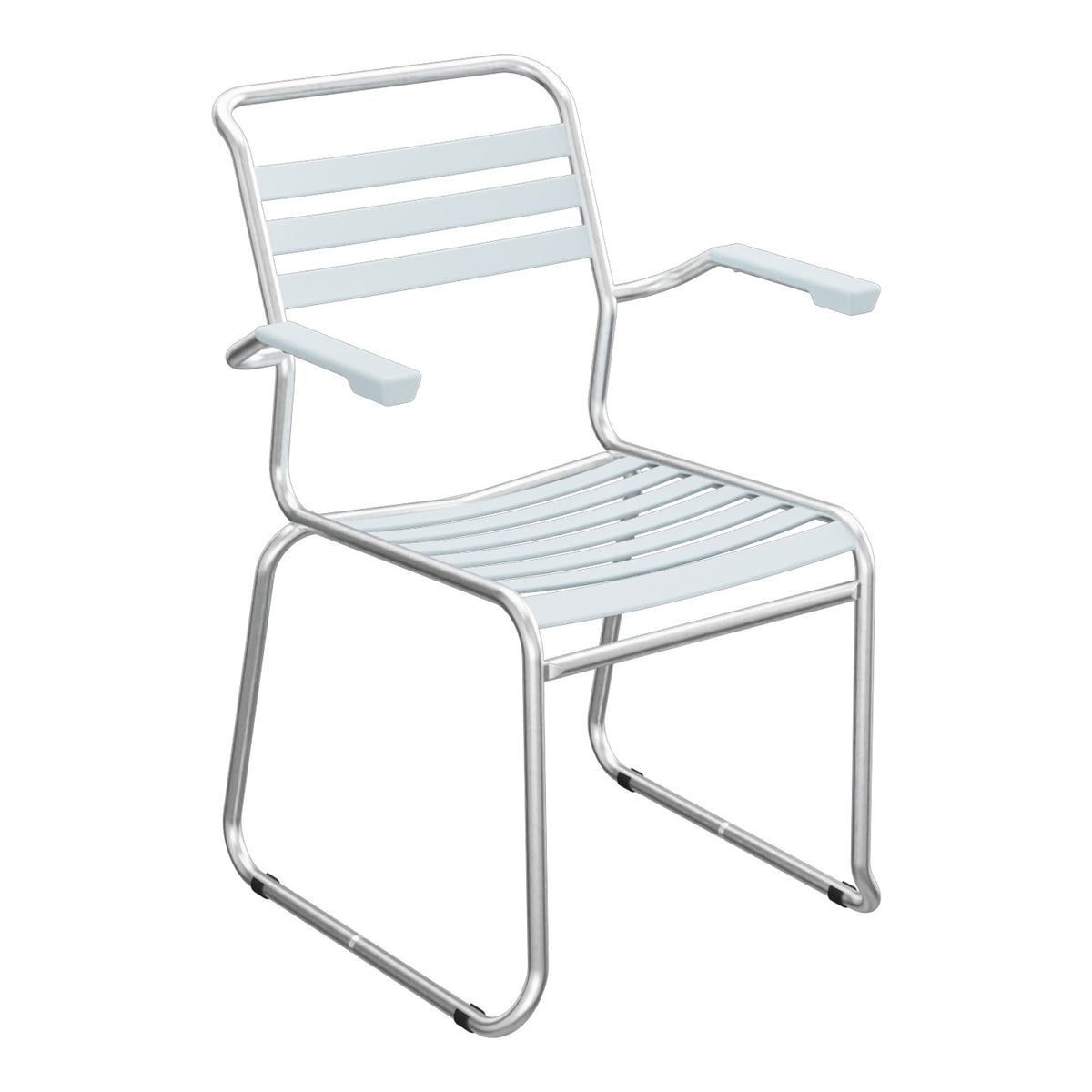 Schaffner Säntis Fauteuil Repas luge Lattes – Bleu Pastel 51 / Galvanisé à chaud 02