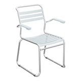 Schaffner Säntis Fauteuil Repas luge Lattes – Bleu Pastel 51 / Galvanisé à chaud 02