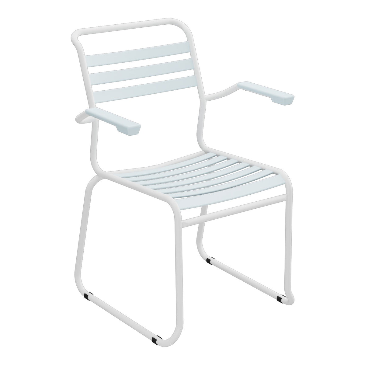 Schaffner Säntis Fauteuil Repas luge Lattes – Bleu Pastel 51 / Blanc 90