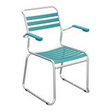 Schaffner Säntis Fauteuil Repas luge Lattes – Bleu Kali 56 / Galvanisé à chaud 02