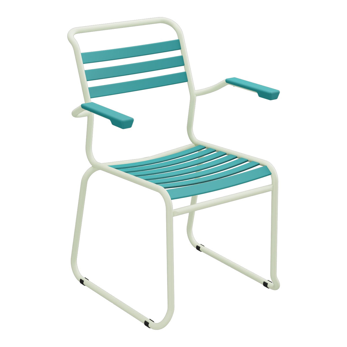 Schaffner Säntis Fauteuil Repas luge Lattes – Bleu Kali 56 / Vert Pastel 64