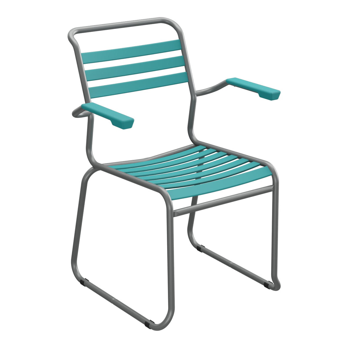 Schaffner Säntis Fauteuil Repas luge Lattes – Bleu Kali 56 / Graphite 73