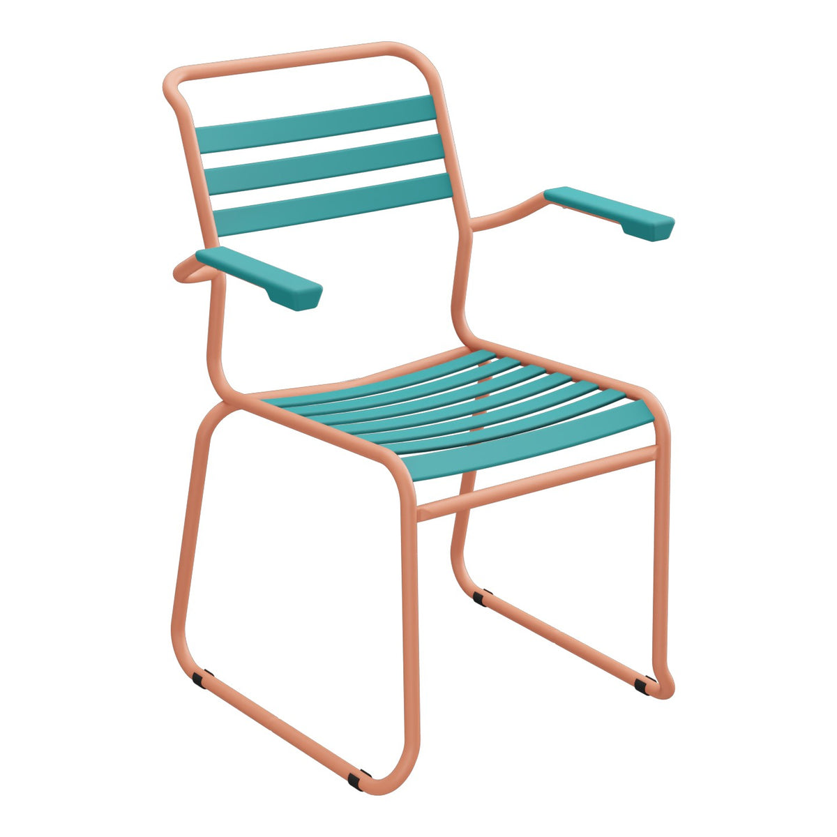 Schaffner Säntis Fauteuil Repas luge Lattes – Bleu Kali 56 / Terracotta 84