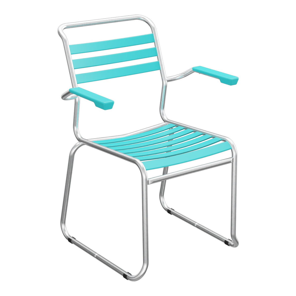 Schaffner Säntis Fauteuil Repas luge Lattes – Turquoise 58 / Galvanisé à chaud 02