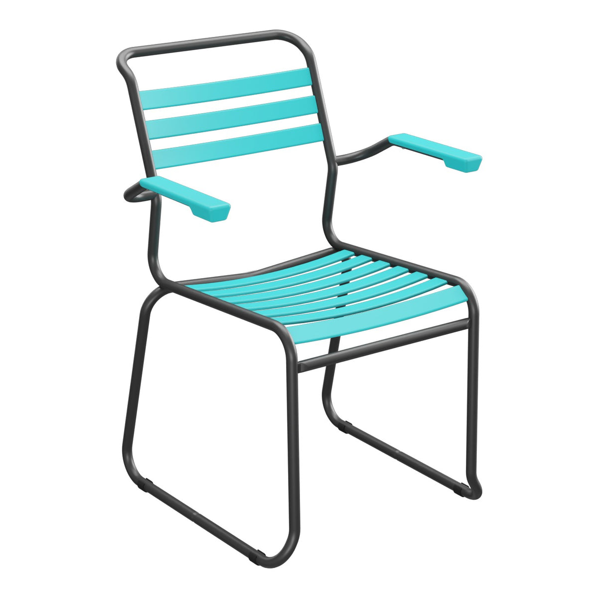 Schaffner Säntis Fauteuil Repas luge Lattes – Turquoise 58 / Anthracite 77