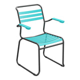 Schaffner Säntis Fauteuil Repas luge Lattes – Turquoise 58 / Anthracite 77