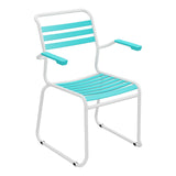 Schaffner Säntis Fauteuil Repas luge Lattes – Turquoise 58 / Blanc 90