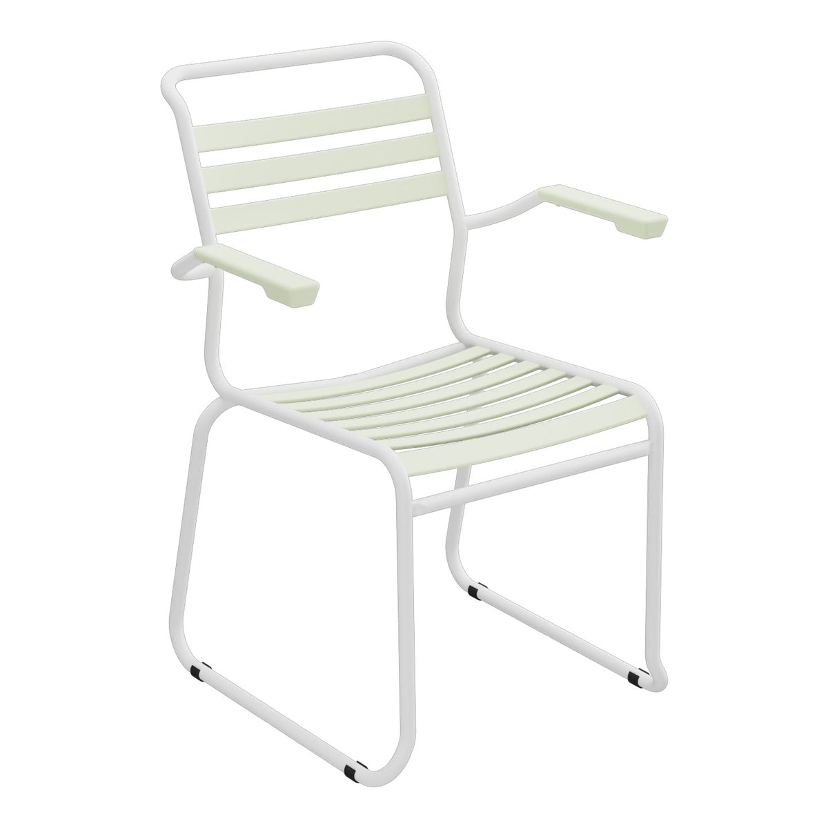 Schaffner Säntis Fauteuil Repas luge Lattes – Vert Pastel 64 / Blanc 90