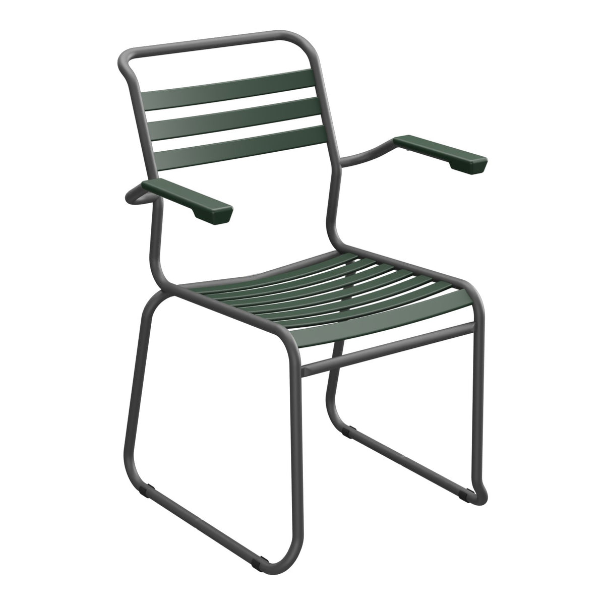 Schaffner Säntis Fauteuil Repas luge Lattes – Vert Sapin 66 / Noir 91