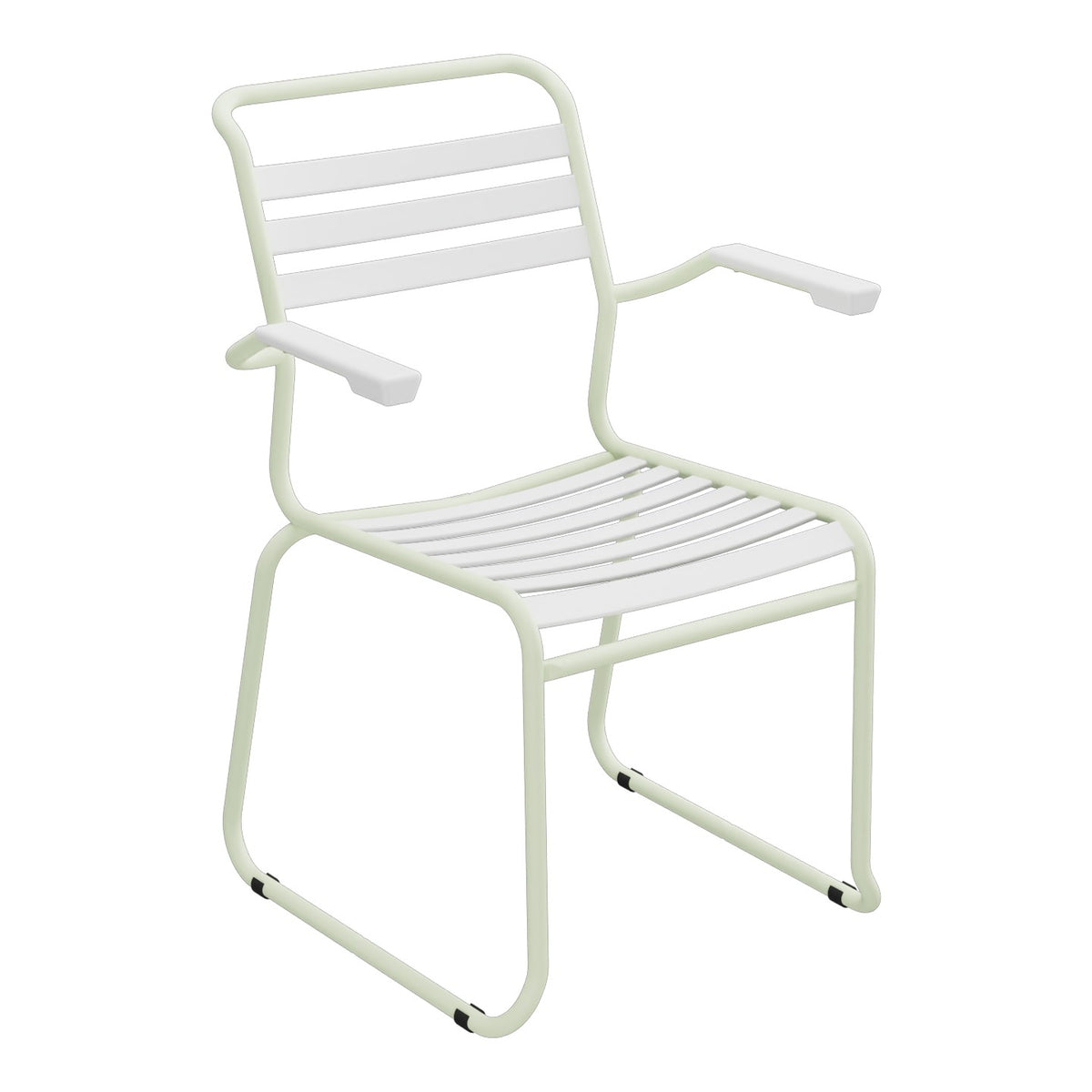 Schaffner Säntis Fauteuil Repas luge Lattes – Blanc 90 / Vert Pastel 64