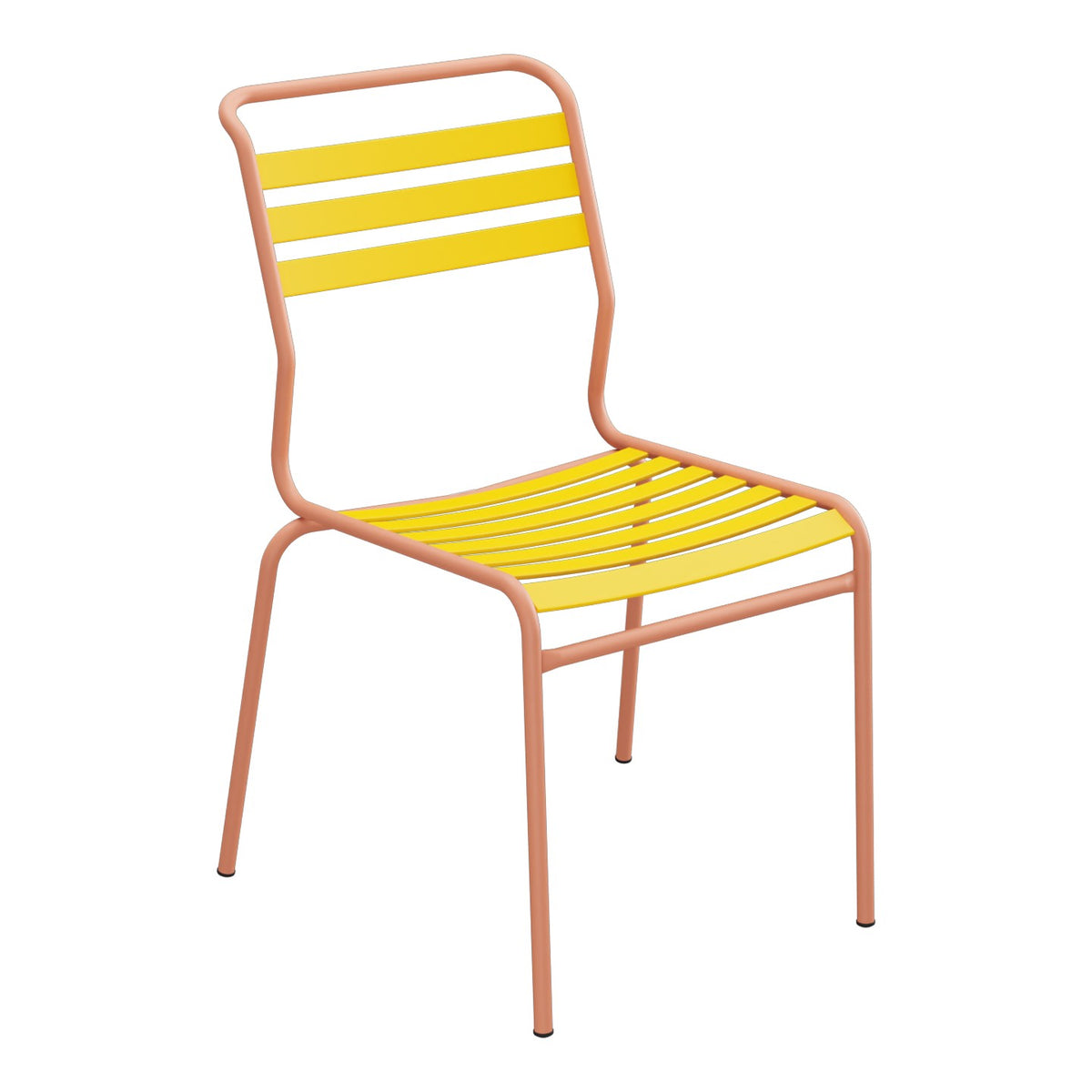 Schaffner Säntis Chaise à lattes – Jaune 11 / Terracotta 84