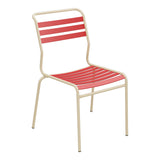 Schaffner Säntis Chaise à lattes – Rouge 30 / Marron Pastel 83