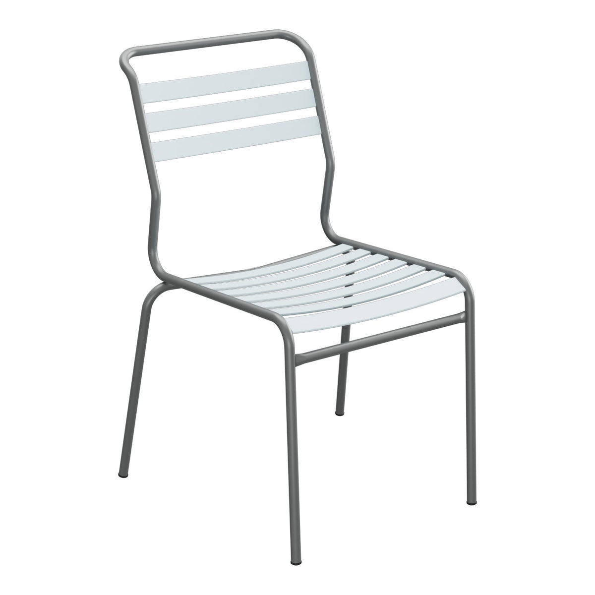 Schaffner Säntis Chaise à lattes – Bleu Pastel 51 / Graphite 73