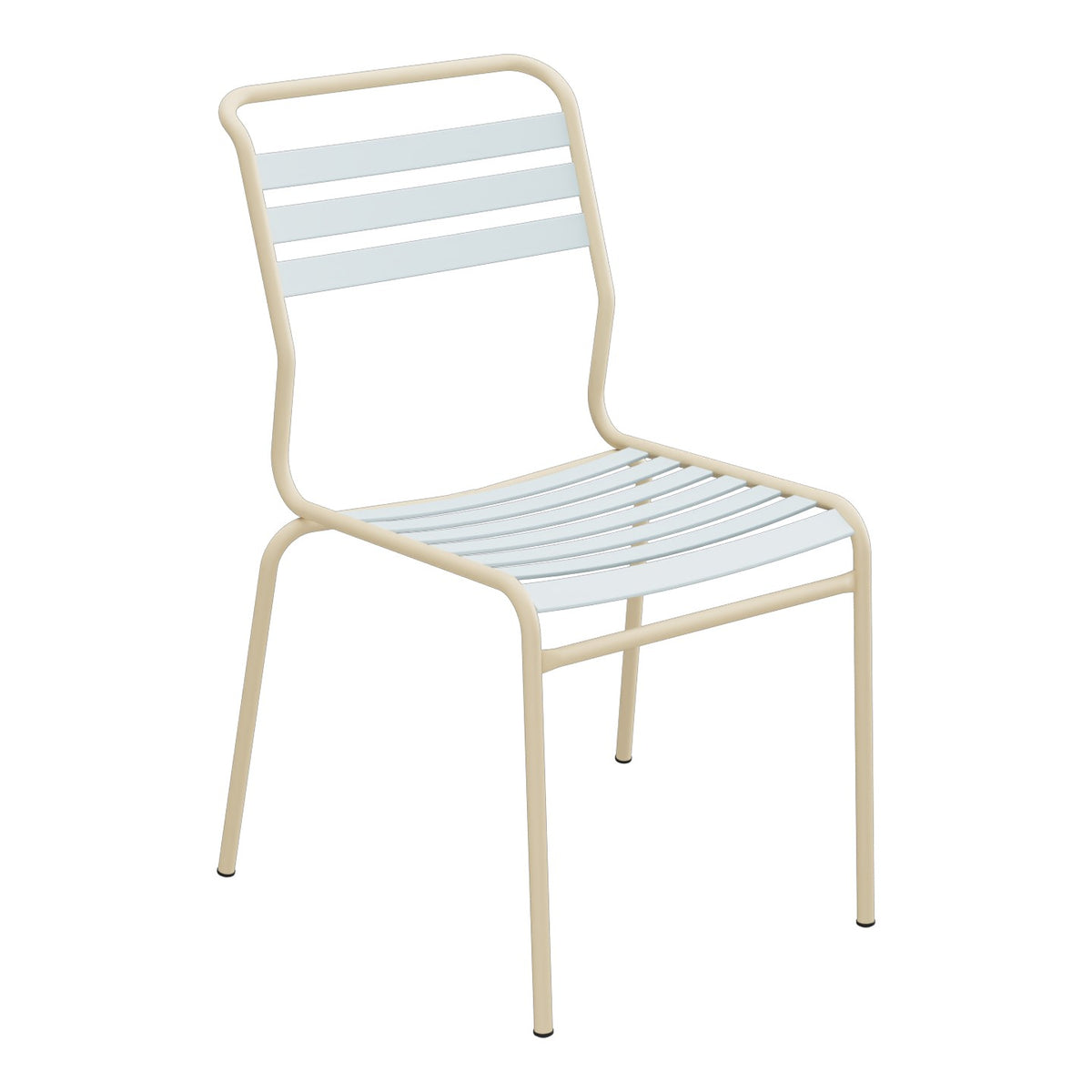 Schaffner Säntis Chaise à lattes – Bleu Pastel 51 / Marron Pastel 83