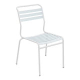 Schaffner Säntis Chaise à lattes – Bleu Pastel 51 / Blanc 90