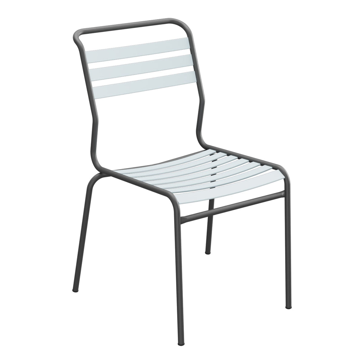 Schaffner Säntis Chaise à lattes – Bleu Pastel 51 / Noir 91