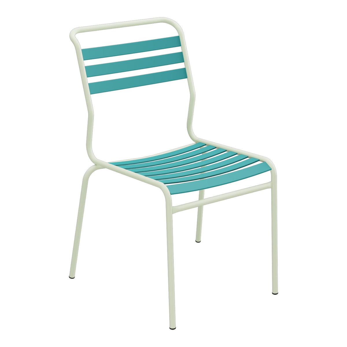 Schaffner Säntis Chaise à lattes – Bleu Kali 56 / Vert Pastel 64