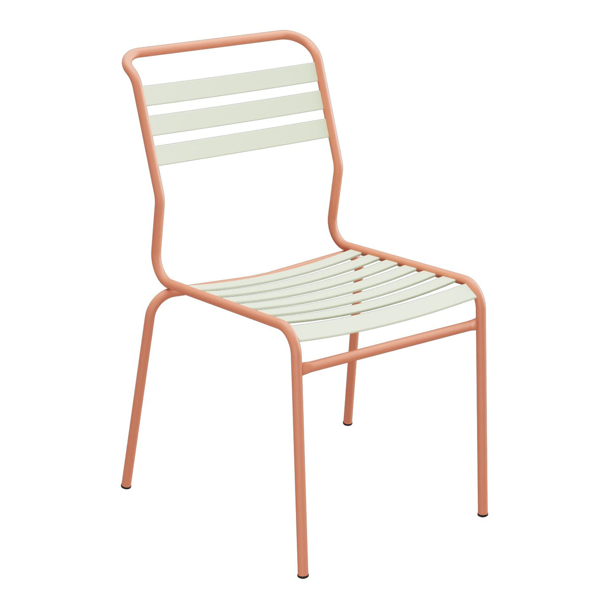 Schaffner Säntis Chaise à lattes – Vert Pastel 64 / Terracotta 84