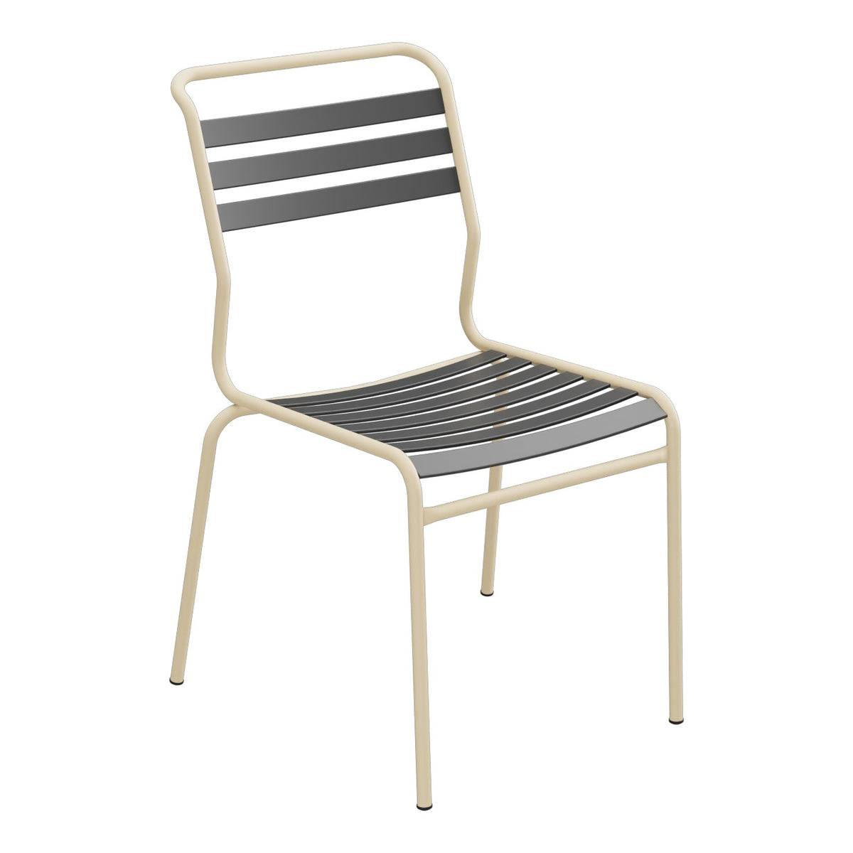Schaffner Säntis Chaise à lattes – Anthracite 77 / Marron Pastel 83