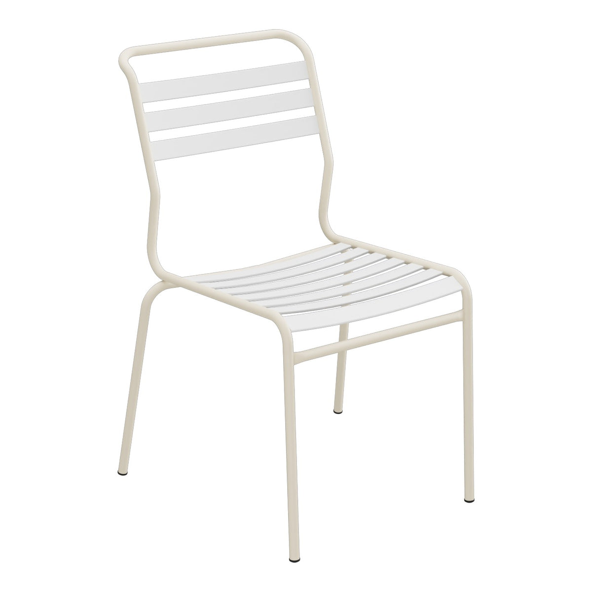 Schaffner Säntis Chaise à lattes – Blanc 90 / Sable Pastel 15