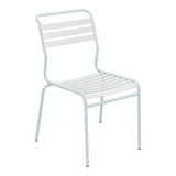 Schaffner Säntis Chaise à lattes – Blanc 90 / Bleu Pastel 51