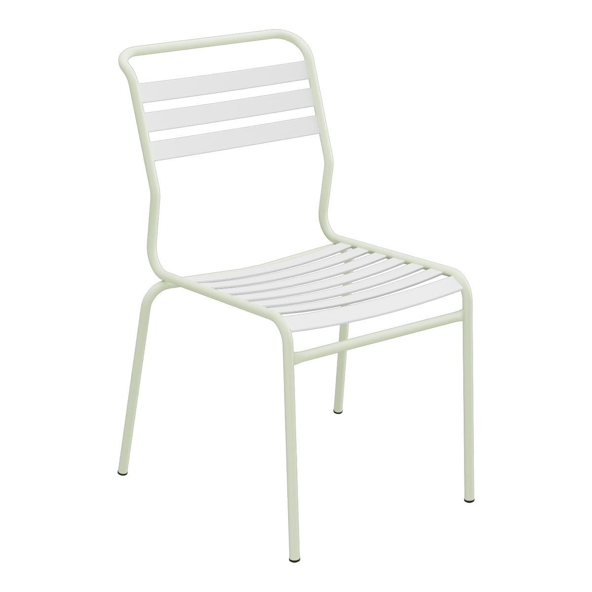 Schaffner Säntis Chaise à lattes – Blanc 90 / Vert Pastel 64