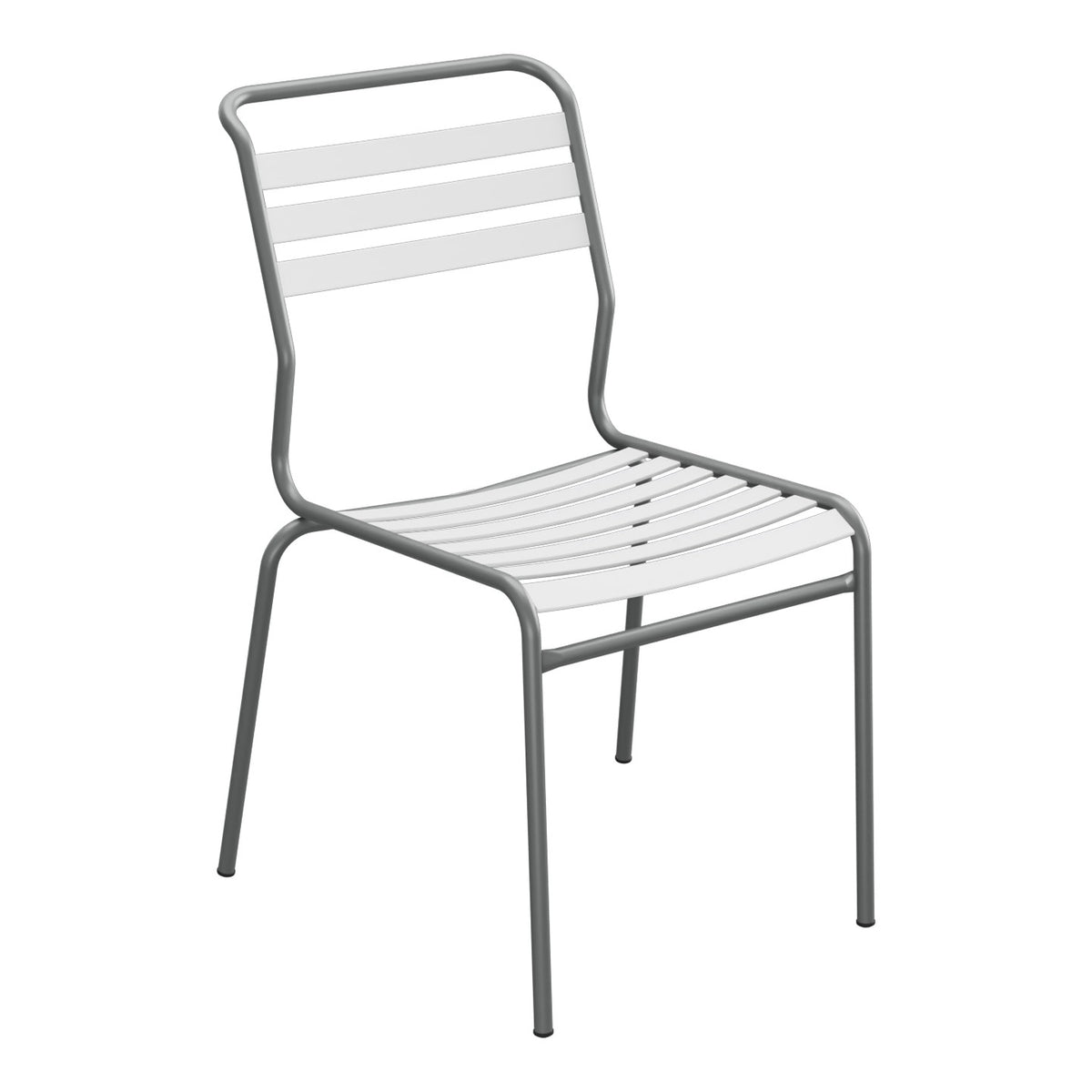 Schaffner Säntis Chaise à lattes – Blanc 90 / Graphite 73