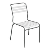 Schaffner Säntis Chaise à lattes – Blanc 90 / Graphite 73