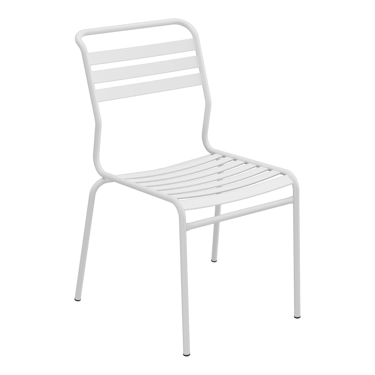Schaffner Säntis Chaise à lattes – Blanc 90 / Gris Argent 78