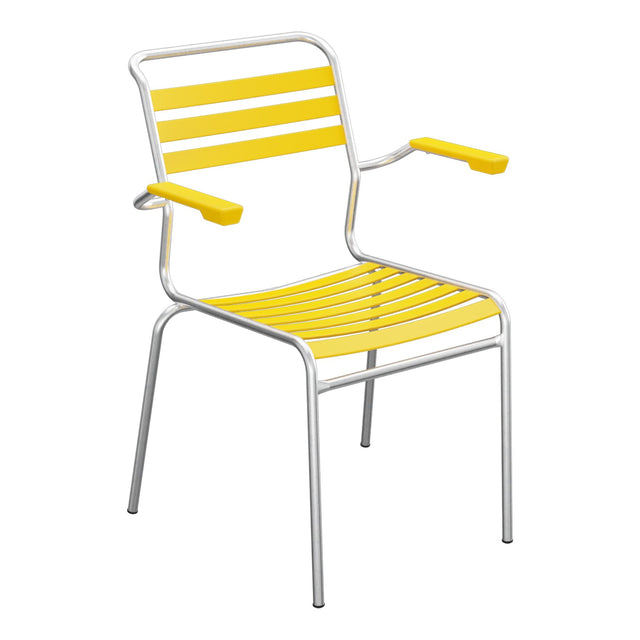 Schaffner Säntis Fauteuil à lattes – Jaune 11 / Galvanisé à chaud 02