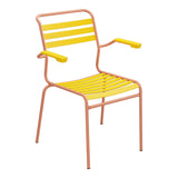 Schaffner Säntis Fauteuil à lattes – Jaune 11 / Terracotta 84