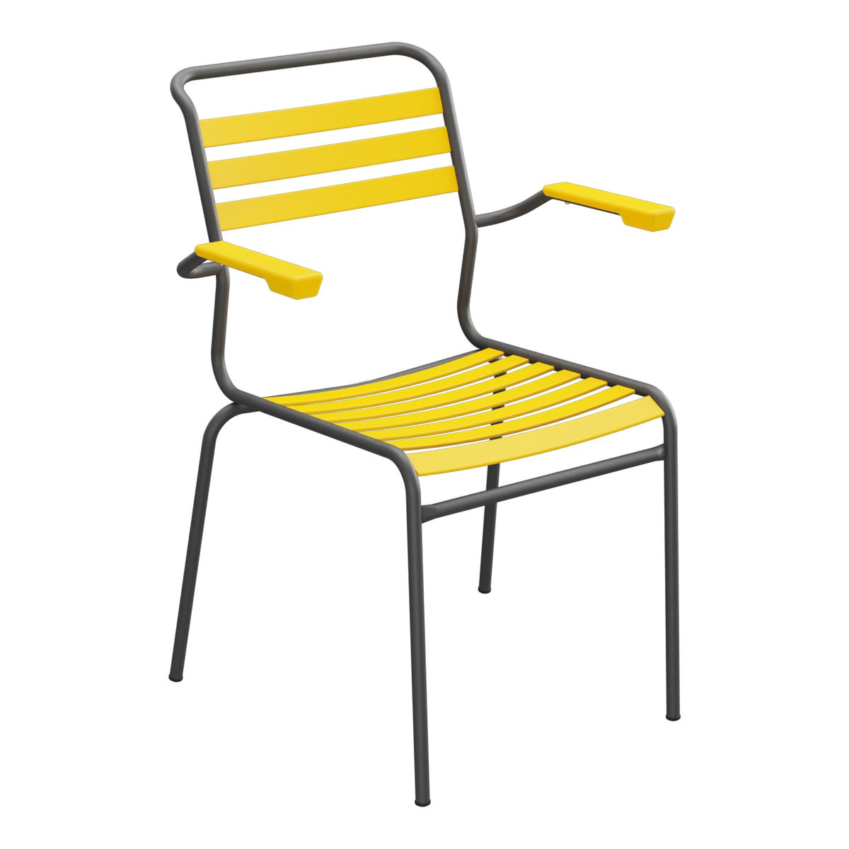 Schaffner Säntis Fauteuil à lattes – Jaune 11 / Noir 91
