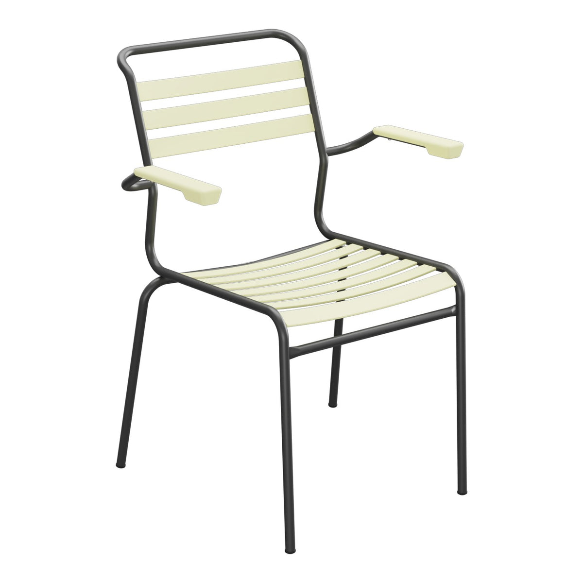 Schaffner Säntis Fauteuil à lattes – Jaune Buis 18 / Anthracite 77