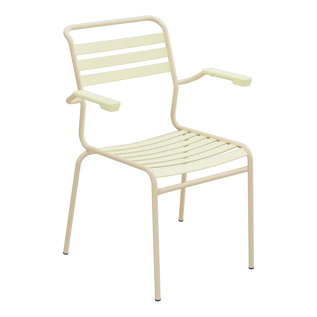 Schaffner Säntis Fauteuil à lattes – Jaune Buis 18 / Marron Pastel 83