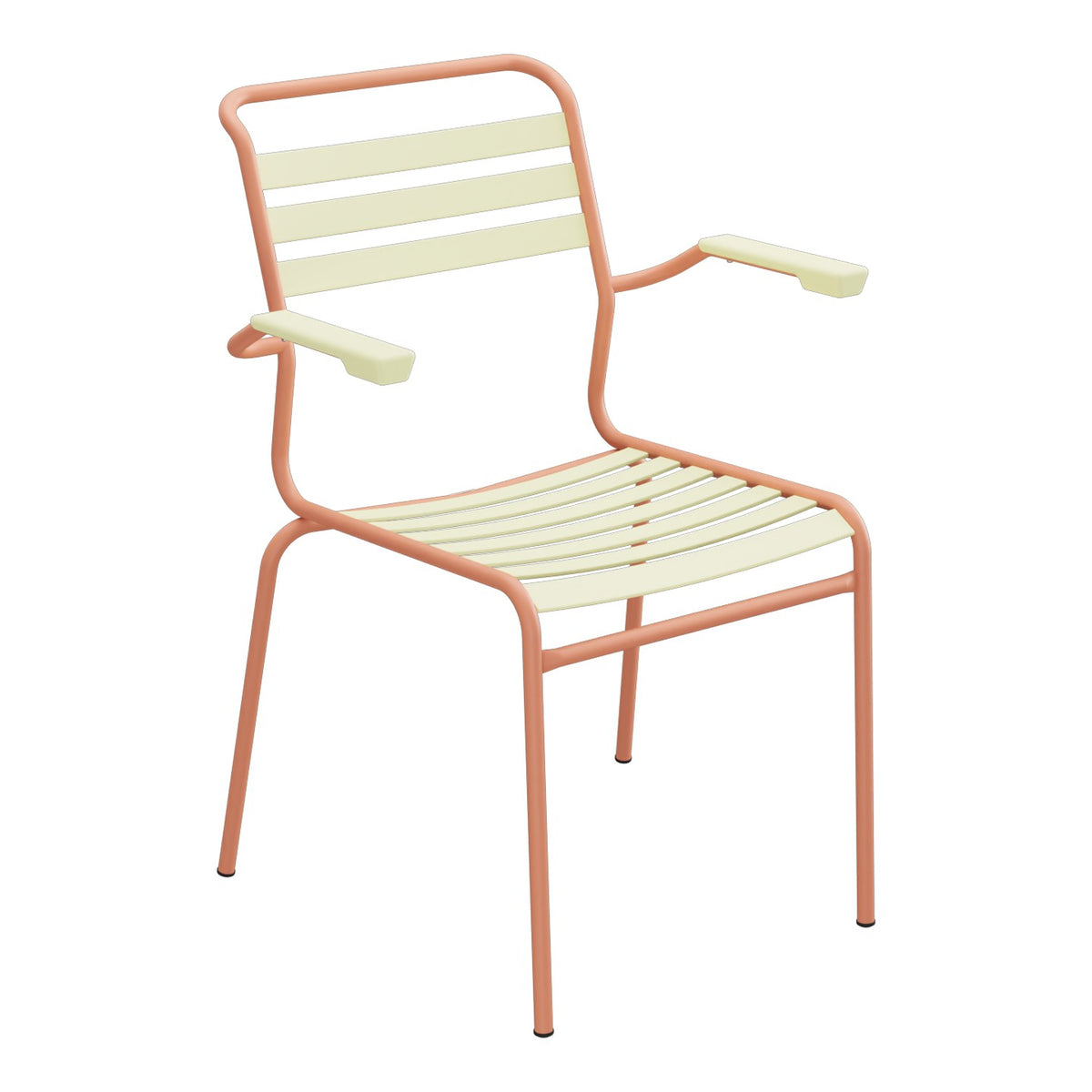 Schaffner Säntis Fauteuil à lattes – Jaune Buis 18 / Terracotta 84