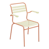 Schaffner Säntis Fauteuil à lattes – Jaune Buis 18 / Terracotta 84