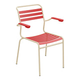 Schaffner Säntis Fauteuil à lattes – Rouge 30 / Marron Pastel 83
