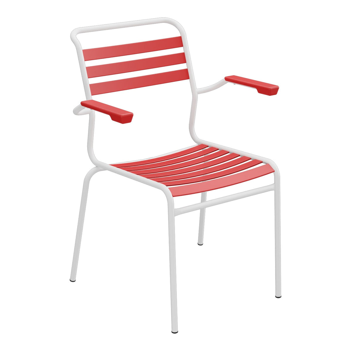 Schaffner Säntis Fauteuil à lattes – Rouge 30 / Blanc 90